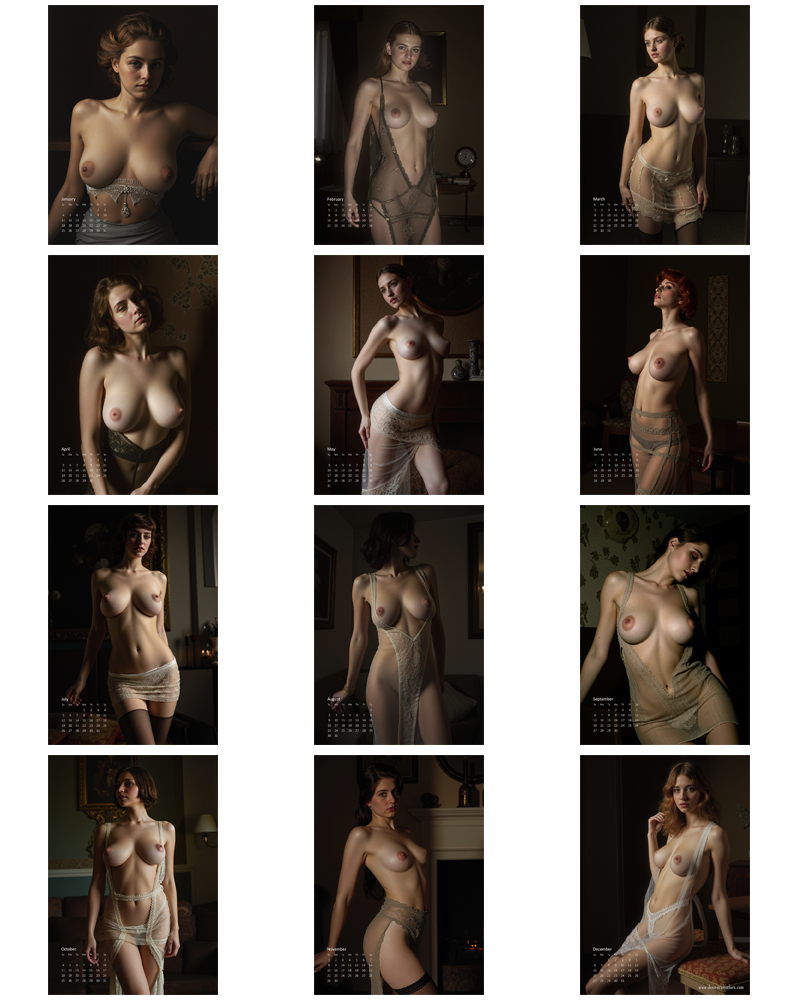 2026 1920 "années folles" Girls Erotic Calendar (Free Delivery)
