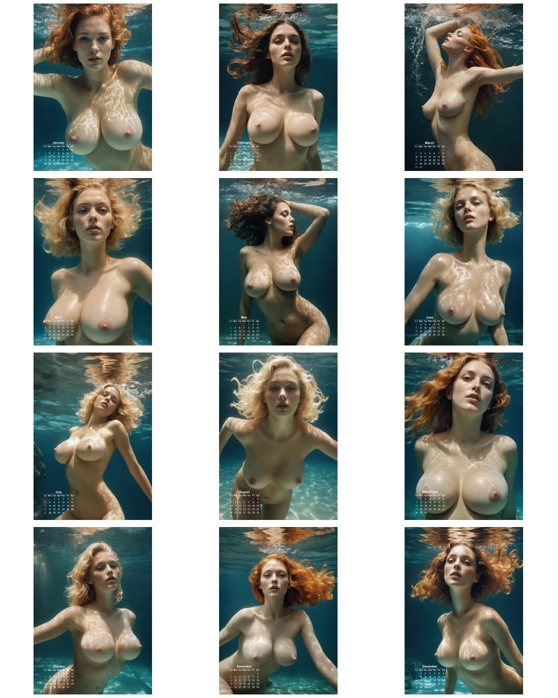 2025 Underwater Girls Calendar (Free Delivery)
