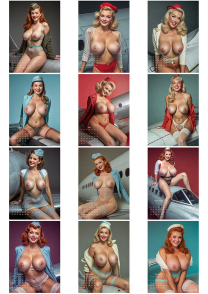 2027 The Stewardess Topless Calendar – First Class Desire