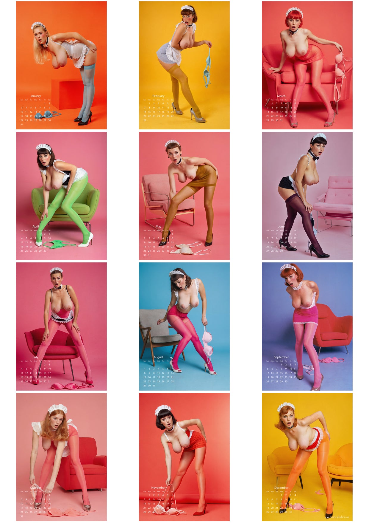 2027 Pop Maids Topless Calendar – The Art of Seductive Service