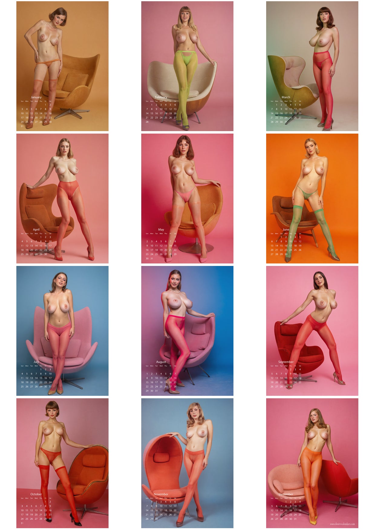 2027 Pop Pantyhose Lovers Topless Calendar – Where Elegance Becomes Desire